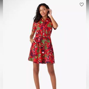 Kate Spade Botanical Garden Tie-waist Shirtdress size small NWT